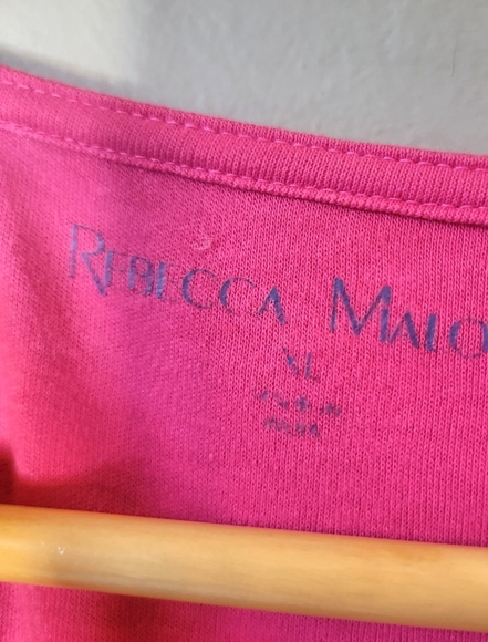 3/$15 ๐ Rebecca Malone Pink Crew Neck Blouse XL - Picture 3 of 3